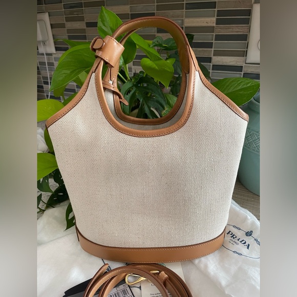 Prada Logo Print Mini Bucket Bag - Picture 4 of 15